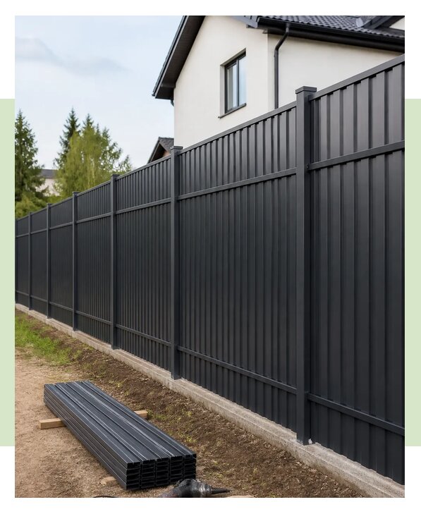 Высокий забор из профлиста в Находке по цене от 2579 р. | ЗаборЭксеперт-Нхд